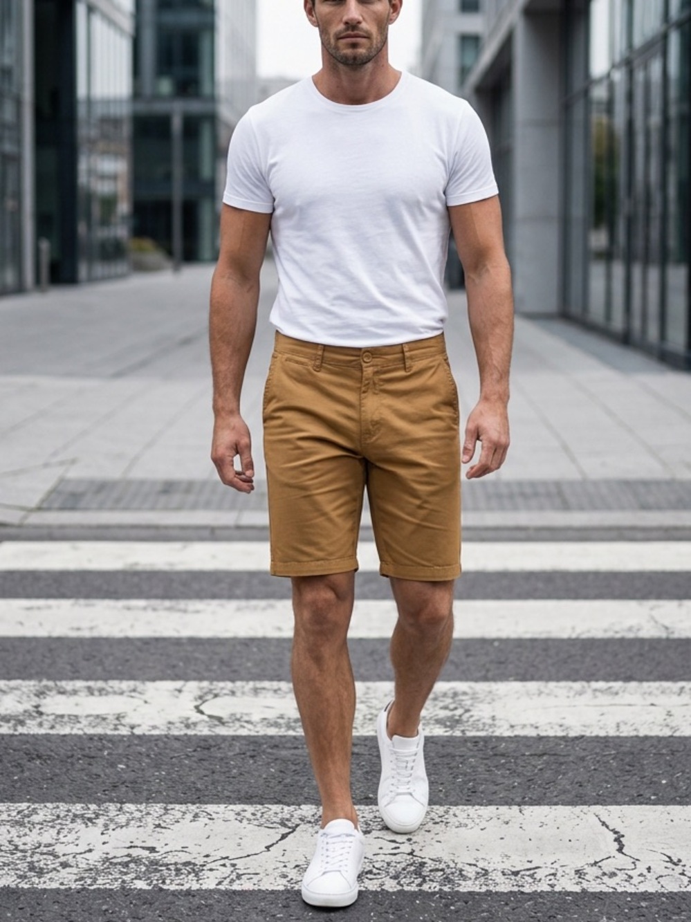 Soul of London 9" Chino Shorts Khaki Casual